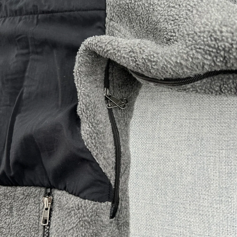 The North Face Denali Polartec Fleece Jacket Mens Large Gray Black Full Zip A193